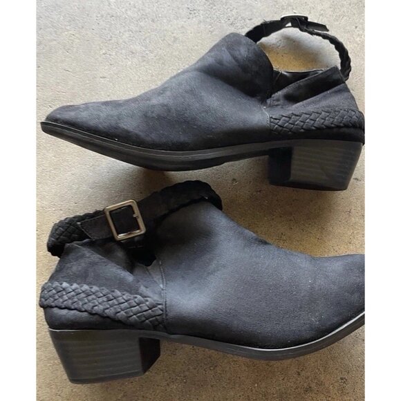 torrid Black 11605251 Faux Suede Ankle Boots Heel Life Stride Women’s Sz 11 - Picture 16 of 16